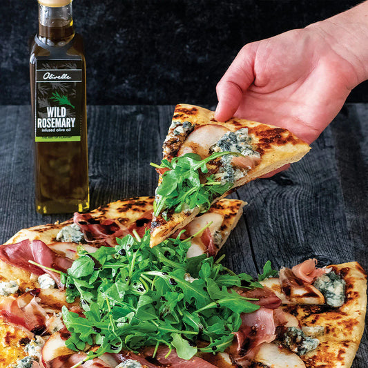 Gorgonzola Pear Rosemary Grilled Pizza