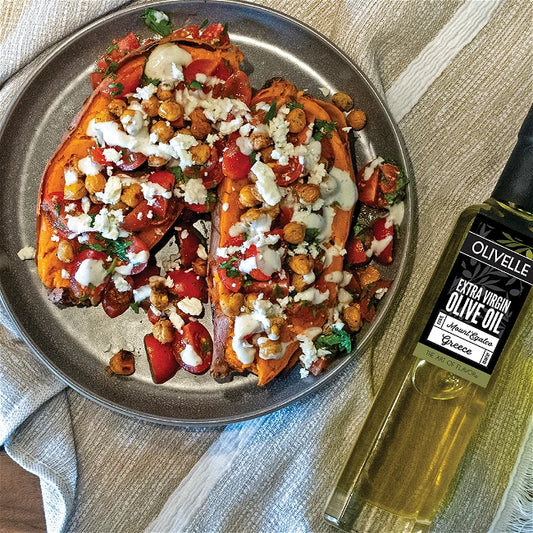 Mediterranean Stuffed Sweet Potatoes