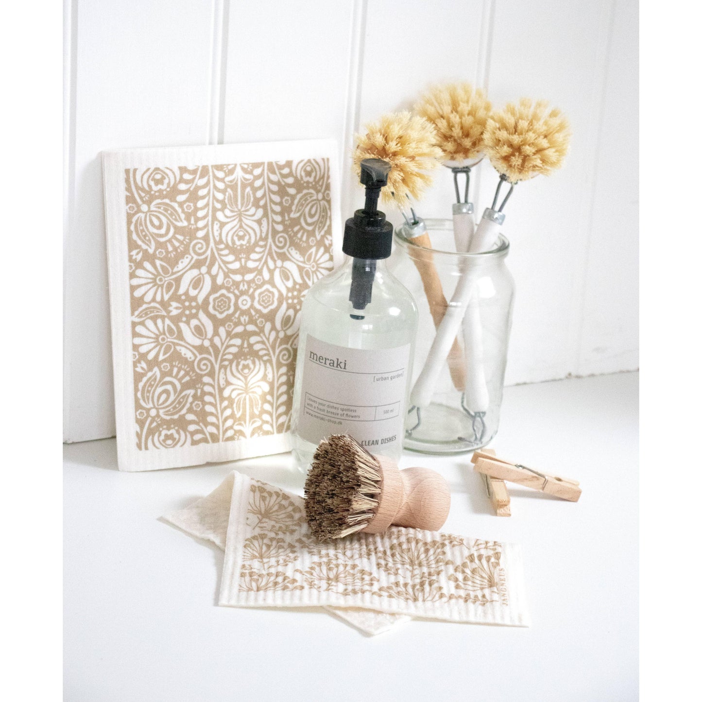 Swedish Dishcloth - Scandi Bloom - Sand