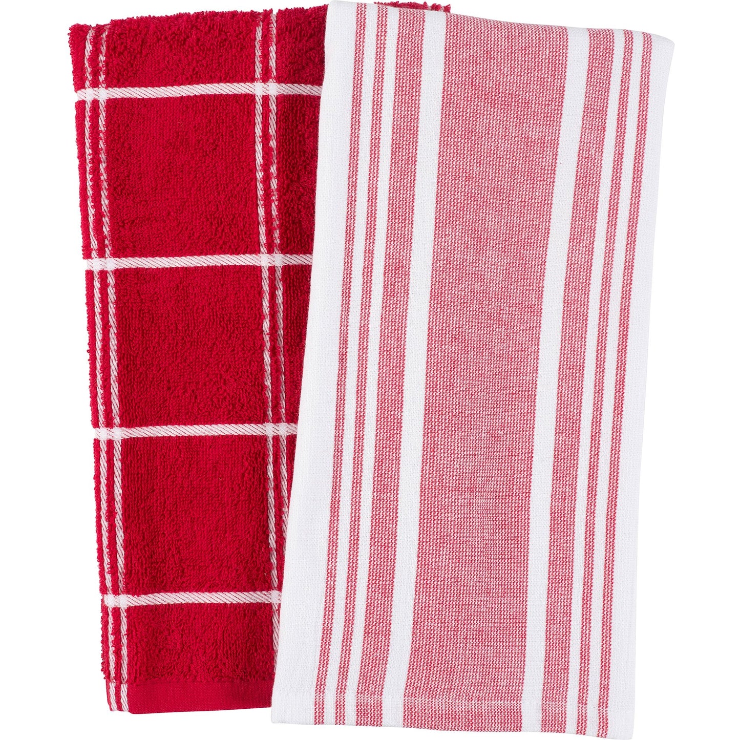Cat Cora Terry Cotton Kitchen Towels Red, Set of 2
