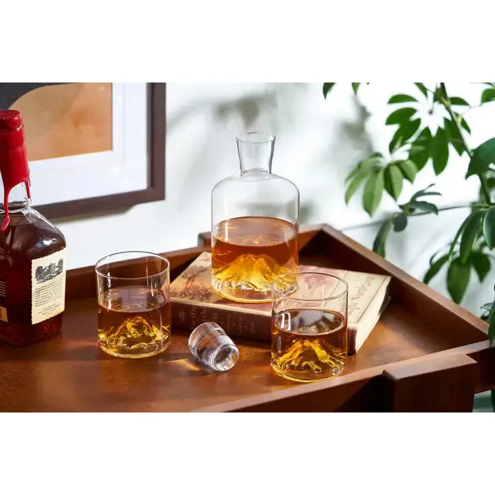 Pacific Northwest Mountain Themed Crystal Tumblers -Set of 2