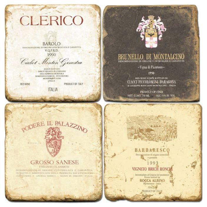Italian Wine Tumbled Marble Coaster