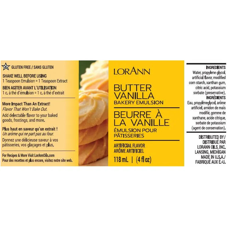 LorAnn Butter Vanilla Bakery Emulsion 4 fl oz.