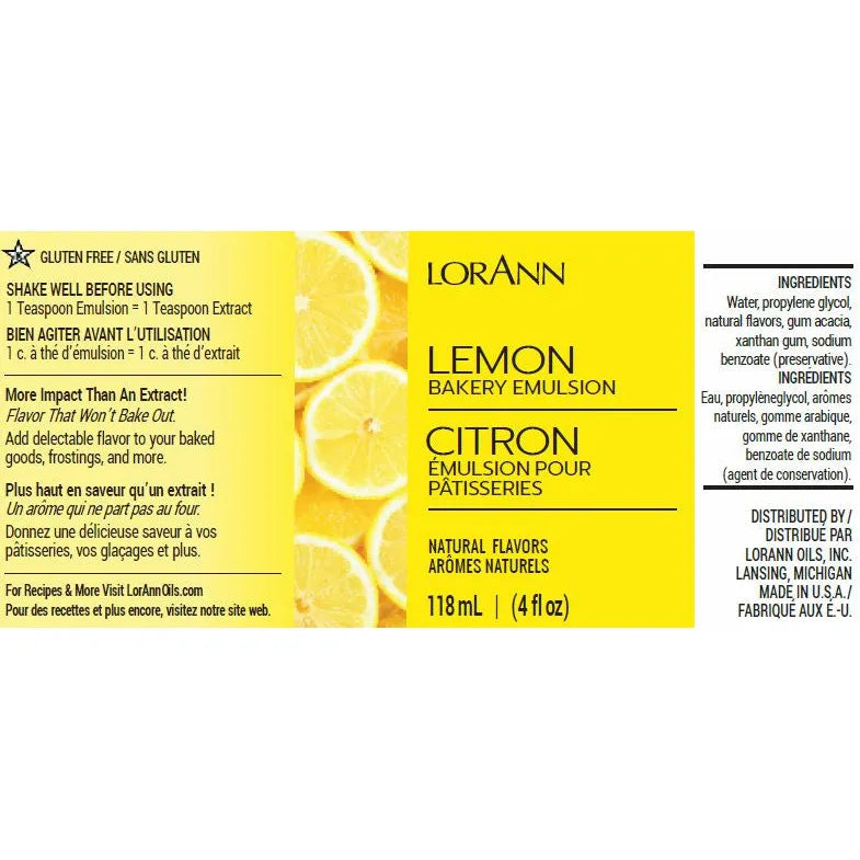 LorAnn Lemon Bakery Emulsion 4 fl oz.