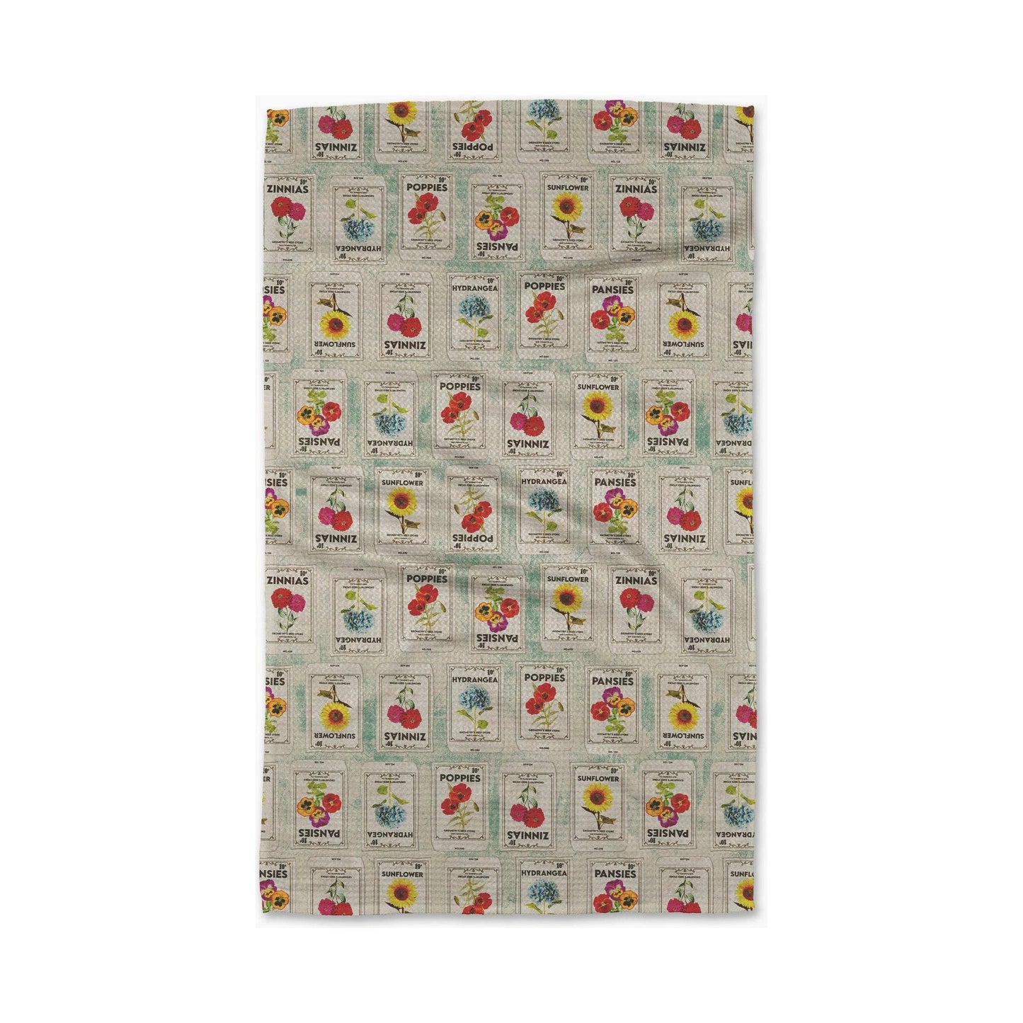 Flower Seed Packs Tea Towel