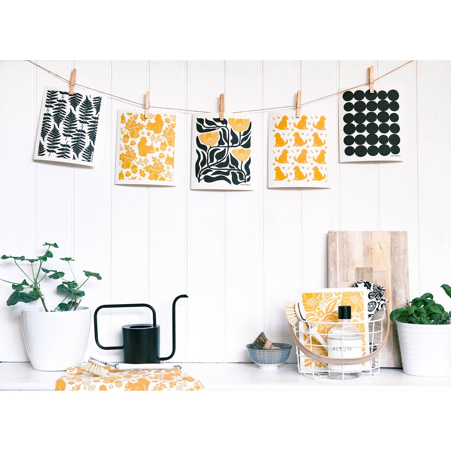 Swedish Dishcloth - Fern - Black