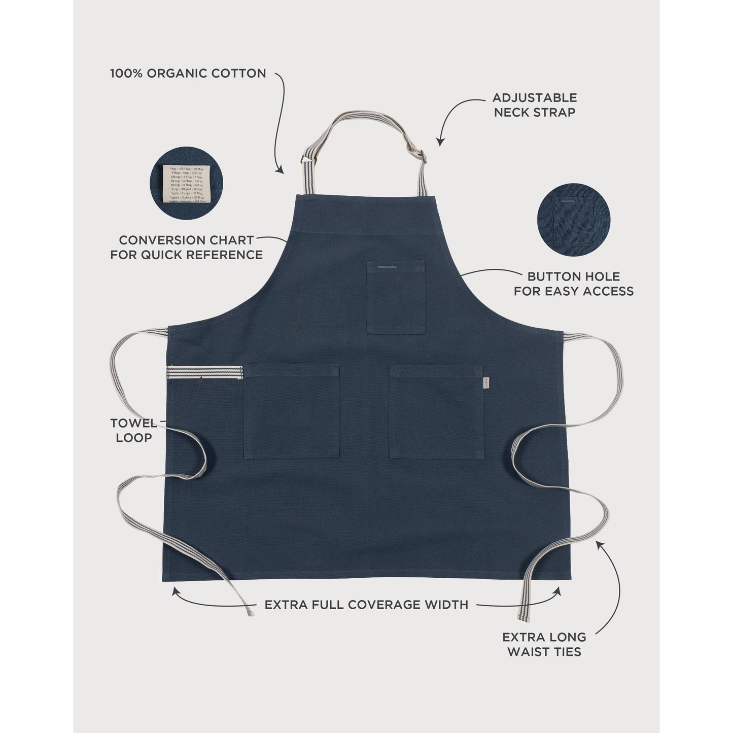 KAF Home Rooted Sustainable Chef's Apron - 32" x 30"