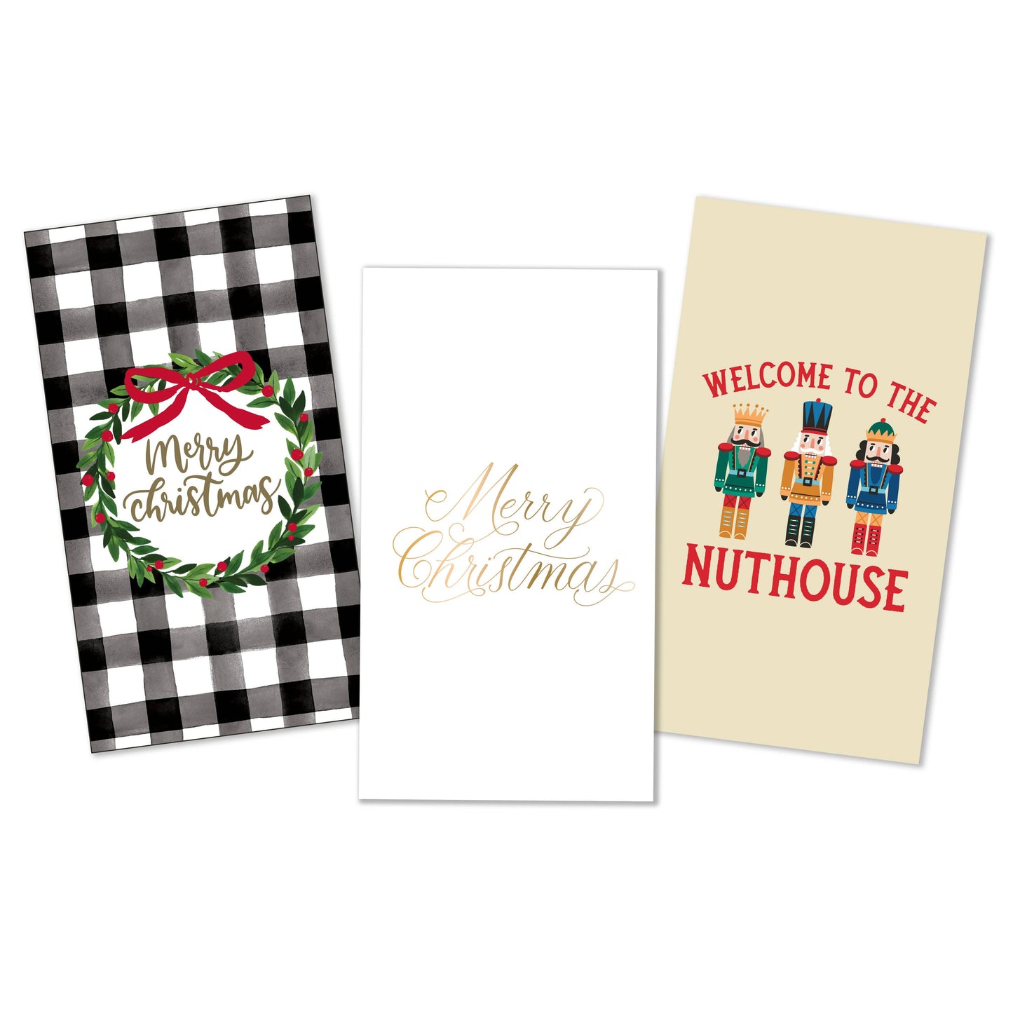Nuthouse Funny Christmas Paper Guest Towels - 16ct