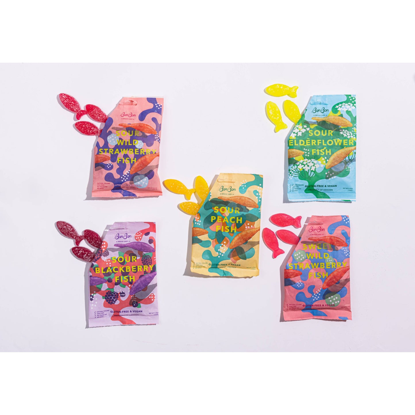 Sour Elderflower Fish - Swedish Candy 5.2oz (150g)