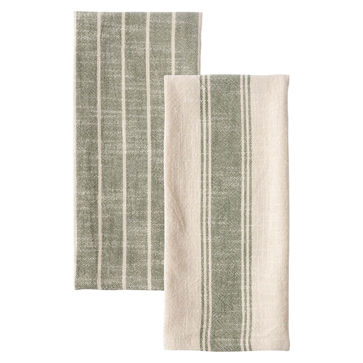 Firenze Set Of 2 Natural Slubbed Kitchen Towels, 18" x 28"