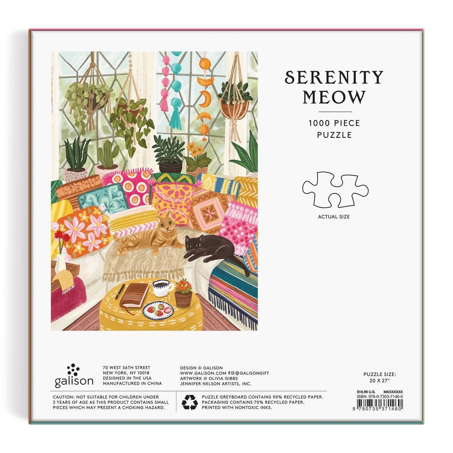 Serenity Meow 1000 Piece Puzzle in a Square Box