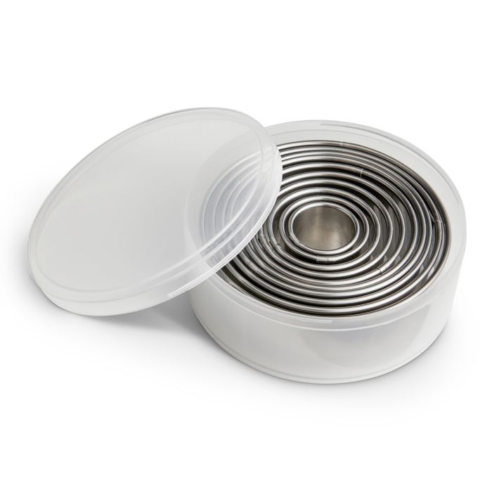 Mrs. Anderson's Baking Round Cutters with Reusable Storage Container, Set of 10