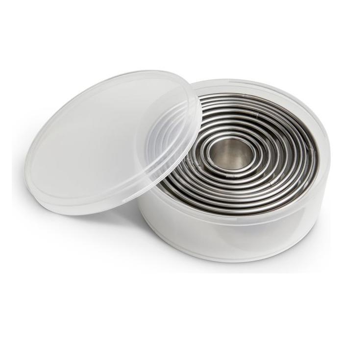 Mrs. Anderson's Baking Round Cutters with Reusable Storage Container, Set of 10