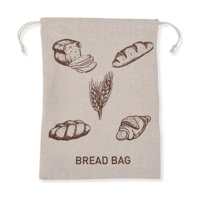 Reusable Linen Bread Bags, Set of 2