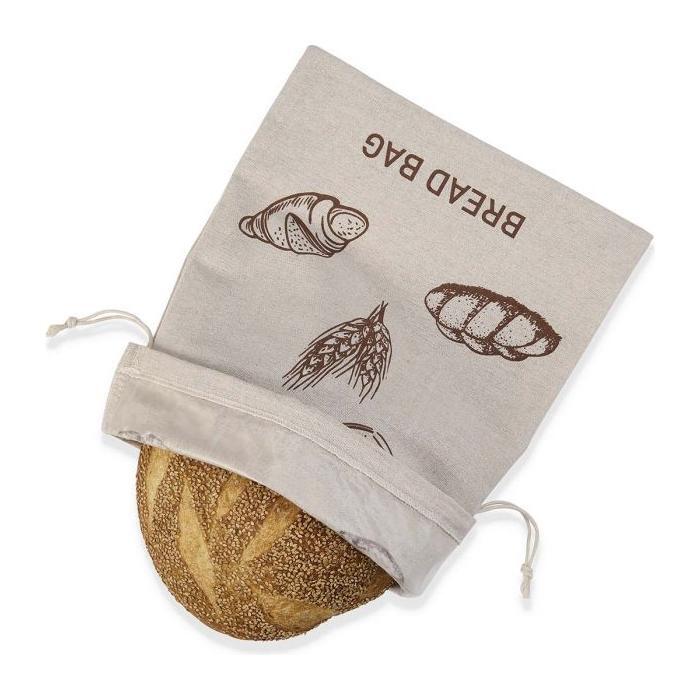 Reusable Linen Bread Bags, Set of 2