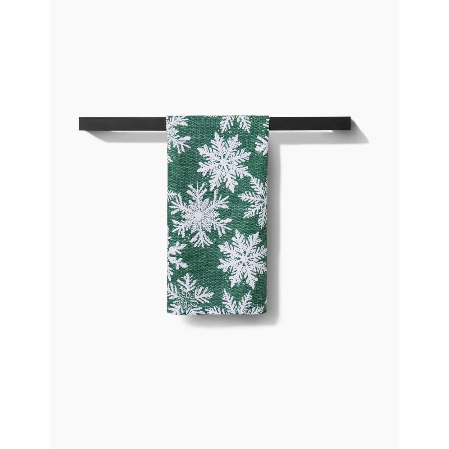 Snowy Days Green Geometry Tea Towel