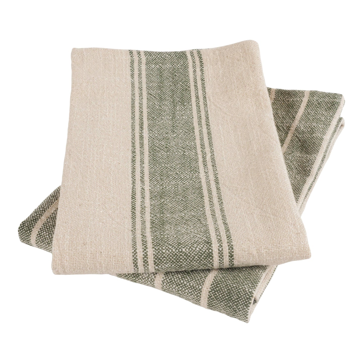 Firenze Set Of 2 Natural Slubbed Kitchen Towels, 18" x 28"