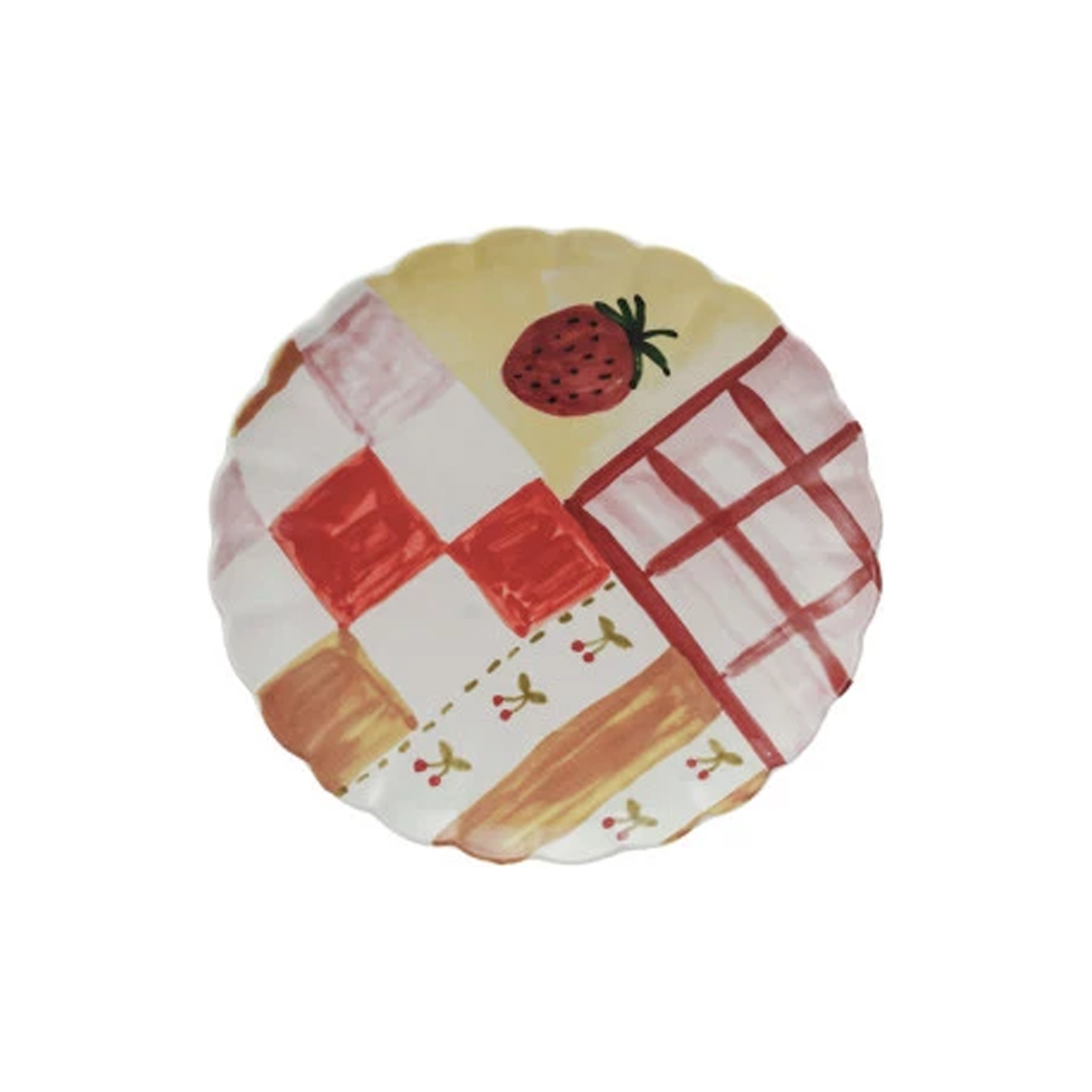 Hand-Painted Patchwork Ceramic Plates