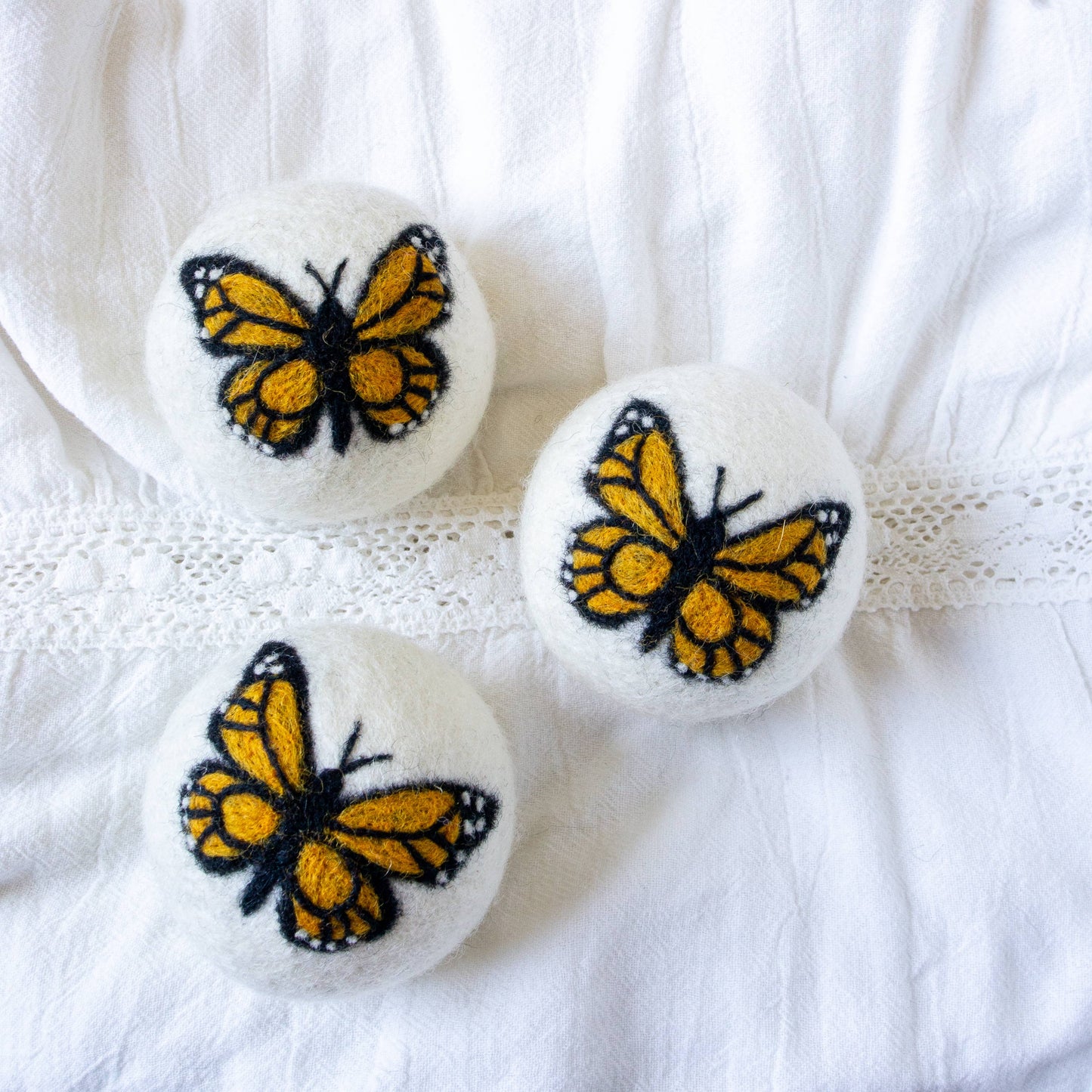 Monarch Butterfly Trio Eco Dryer Balls - Set of 3
