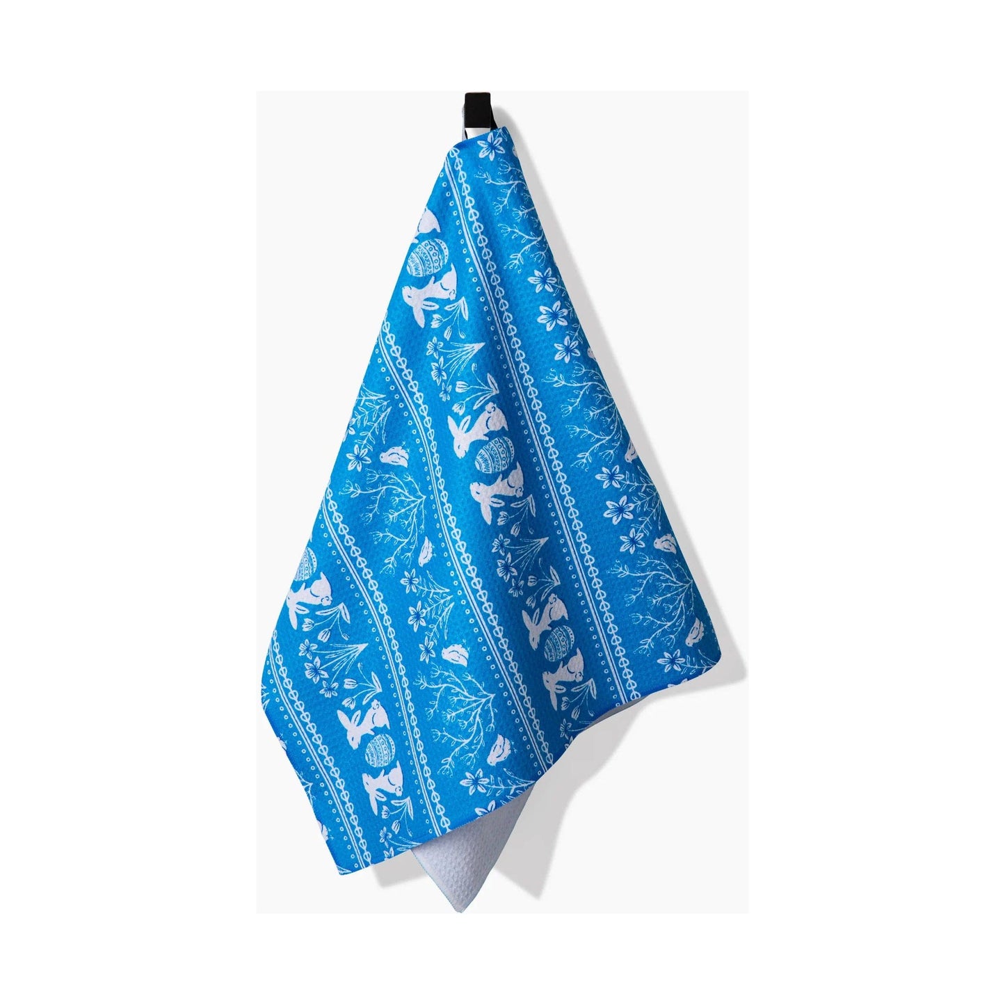 Delft Blue Easter Stripe Tea Towel