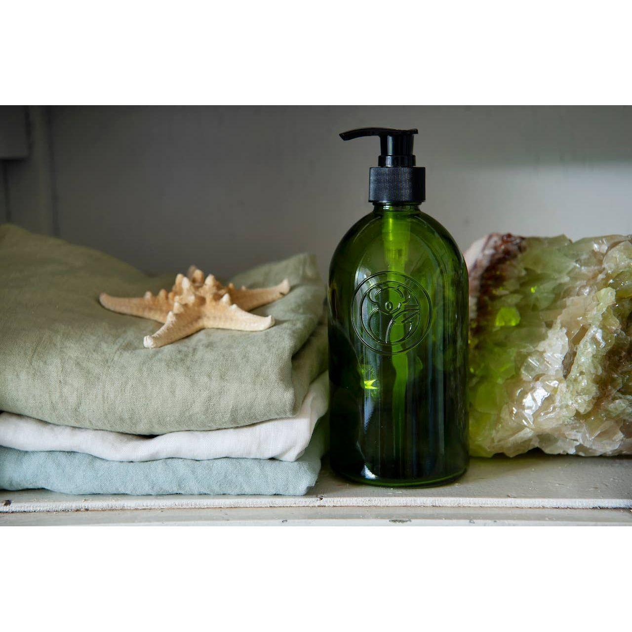 Apothecary Recycled Glass Bottle and Pump Soap Dispenser