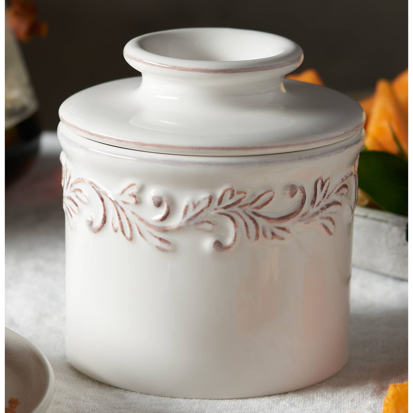 The Original Butter Bell® Crock - Antique White Linen