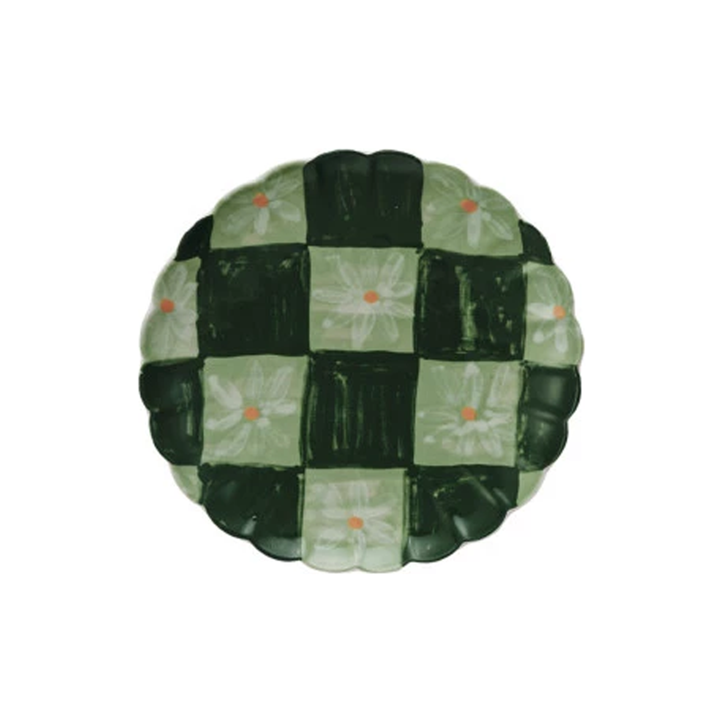 Hand-Painted Patchwork Ceramic Plates