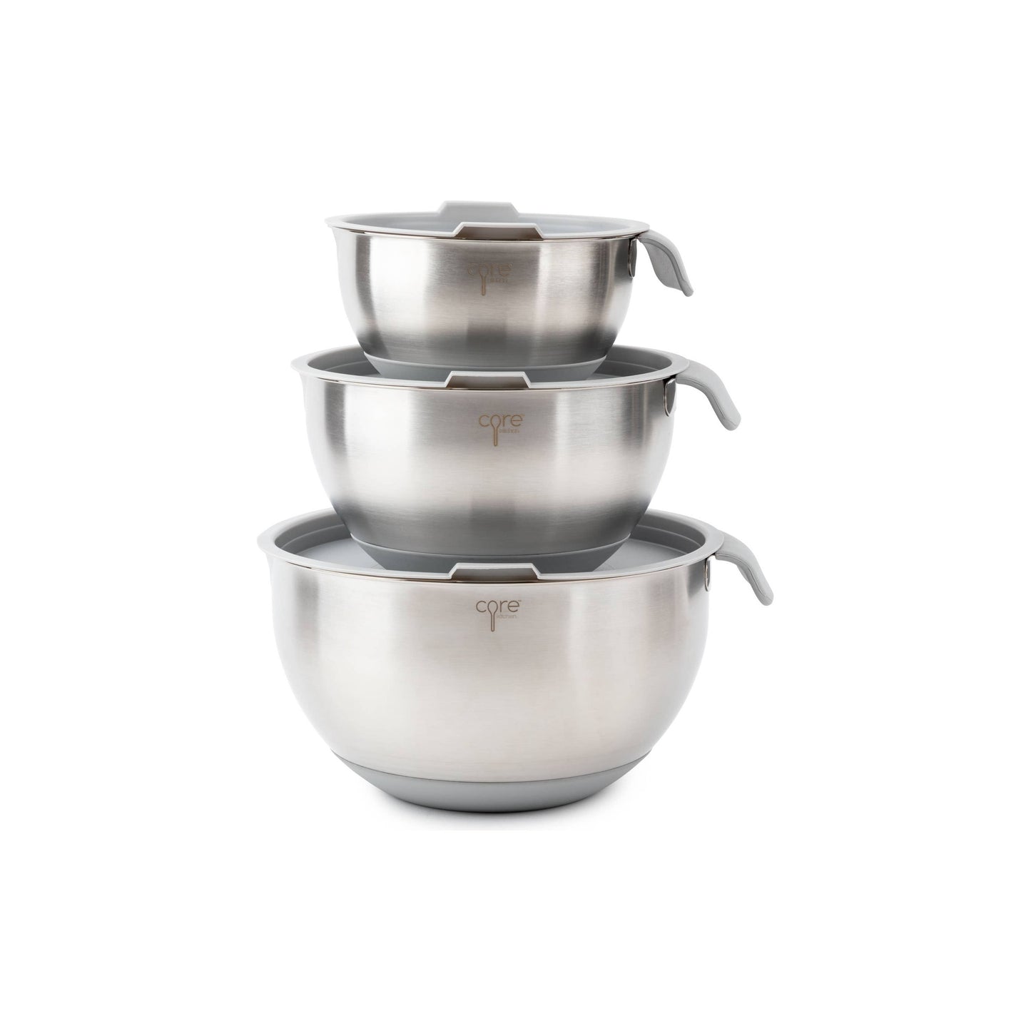 6pc Essentials Non-Skid Mixing Bowls w/ Lids Set