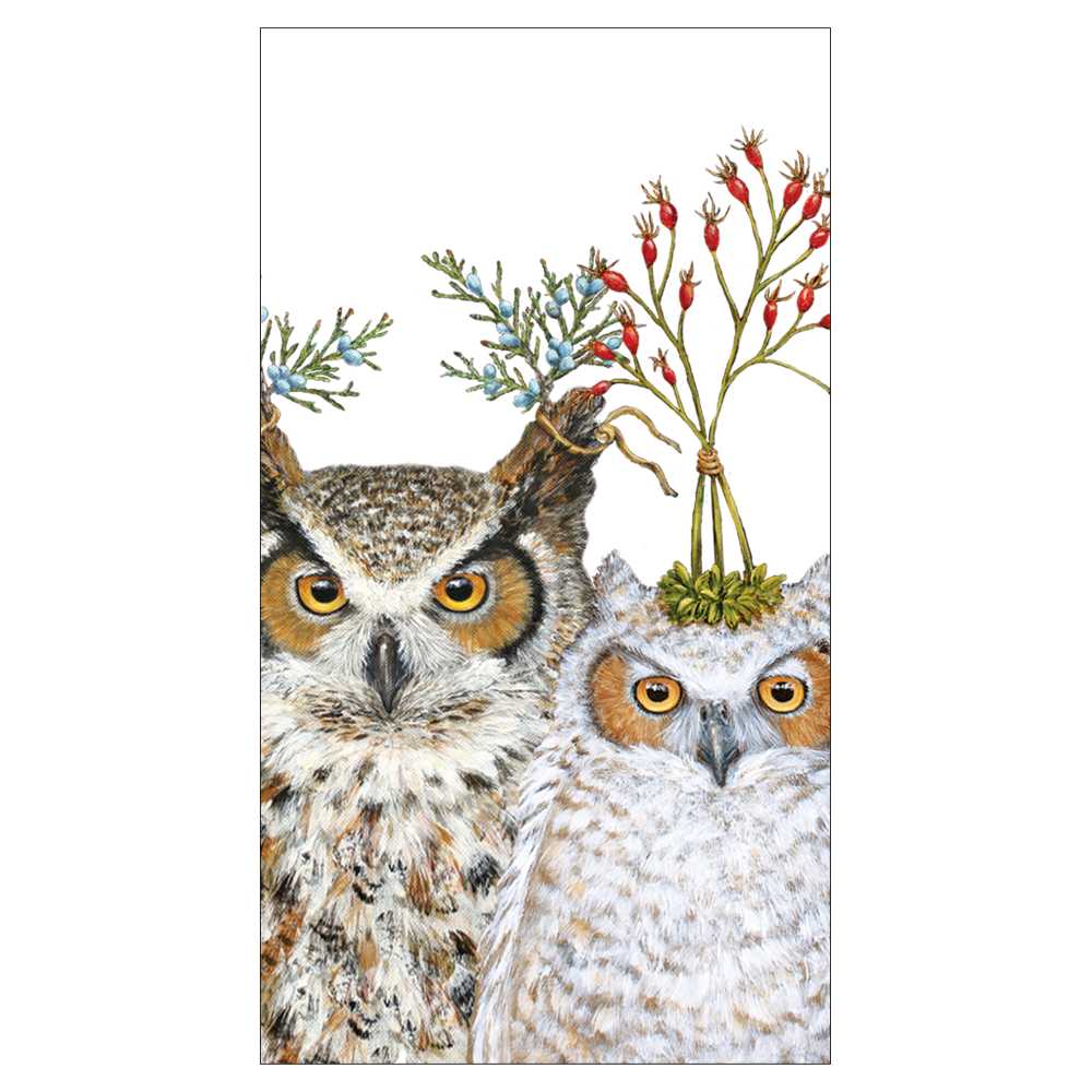 Holiday Hoot Owl Guest Towel