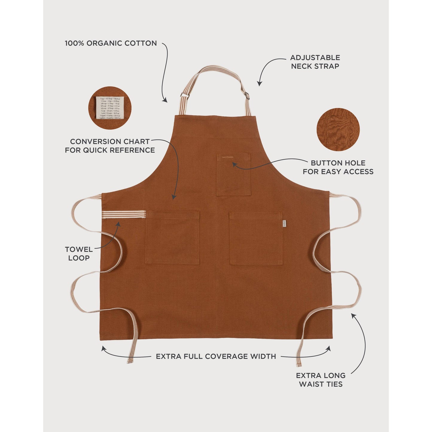 KAF Home Rooted Sustainable Chef's Apron - 32" x 30"