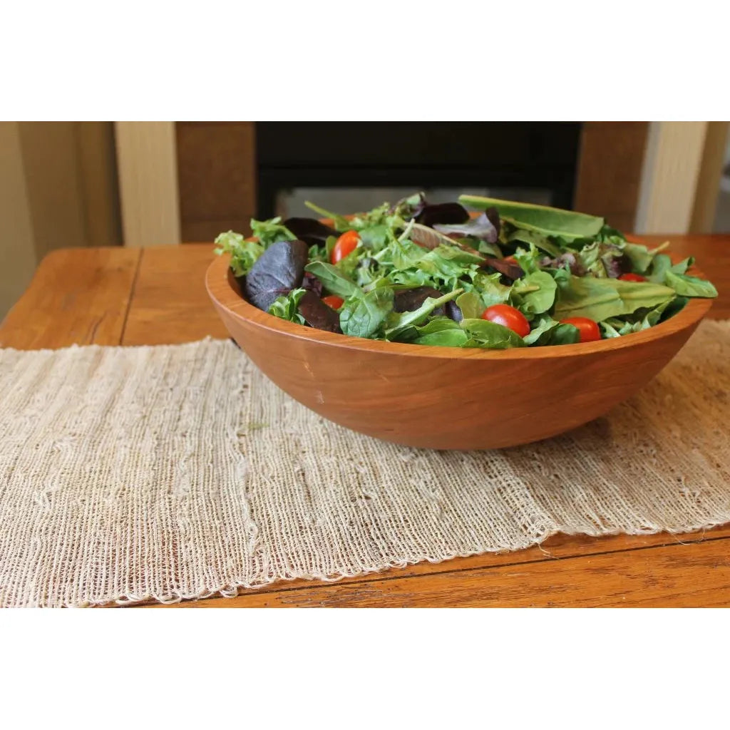 15 inch Large Cherry Wood Bowls with Bee’s Oil Finish