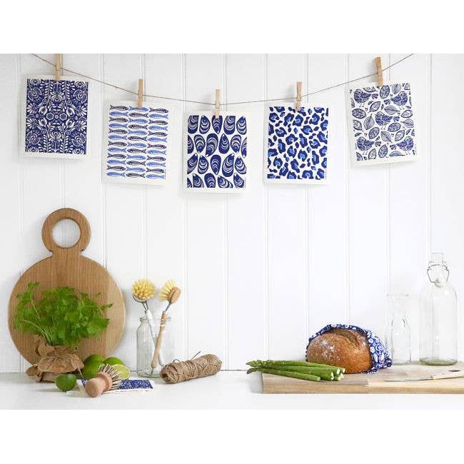 Swedish Dishcloth - Robins - Blue