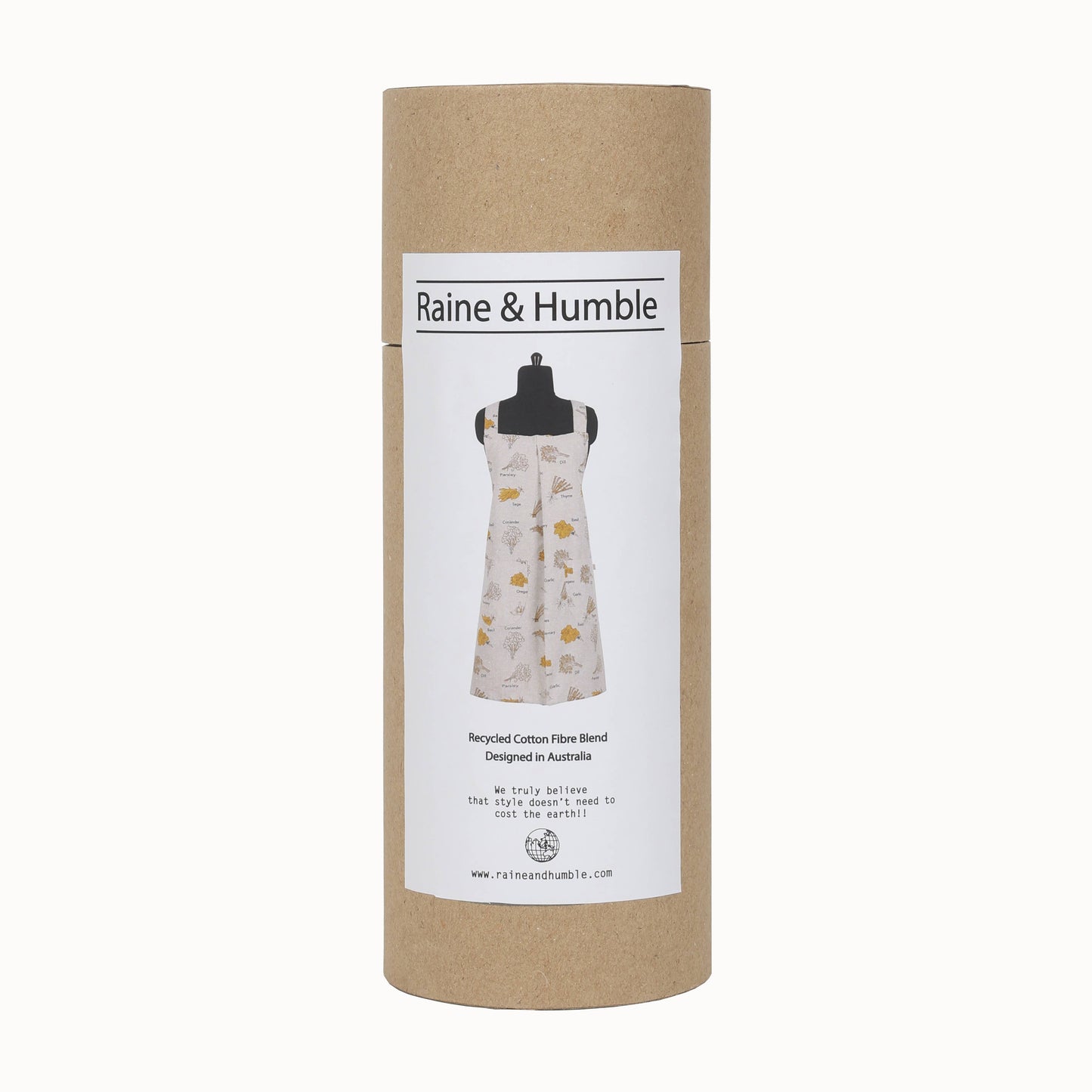 Apron Long Pinafore Herbs Mustard