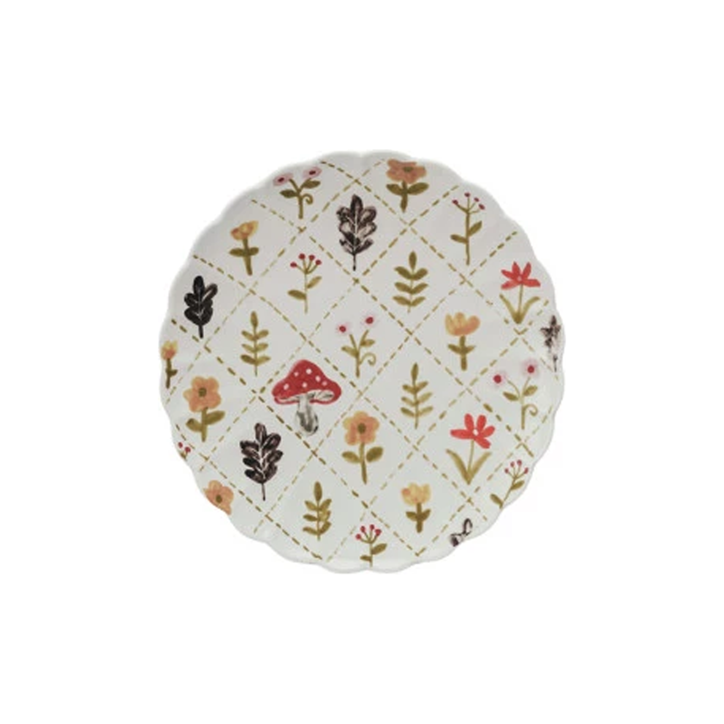 Hand-Painted Patchwork Ceramic Plates