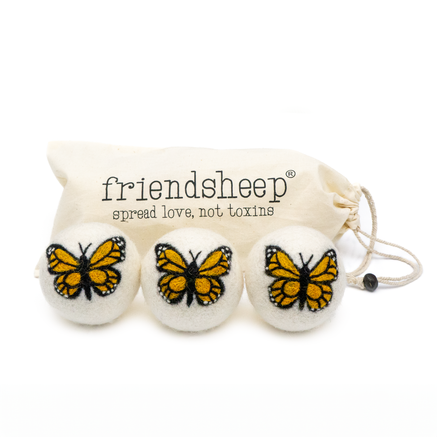 Monarch Butterfly Trio Eco Dryer Balls - Set of 3