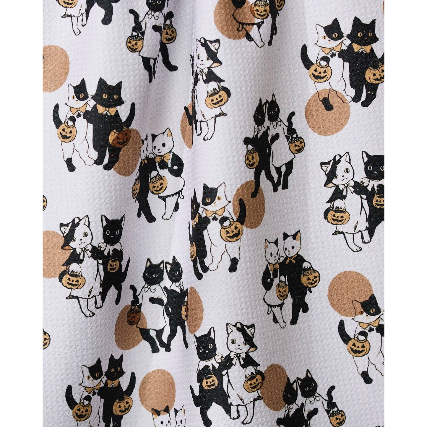 Halloween Date Geometry Tea Towel