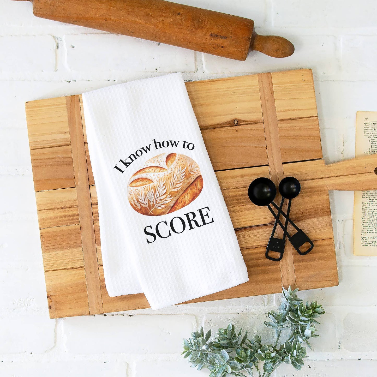 I Know How To Score Funny Sourdough Dish Towel Waffle Weave Kitchen Bread Baking