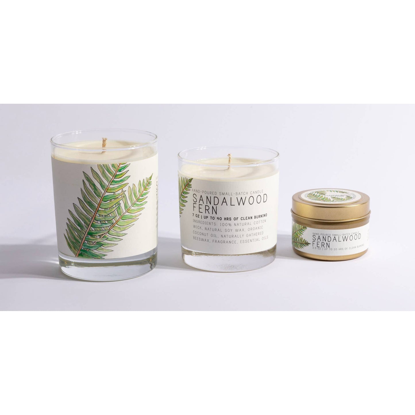 Sandalwood Fern - Medium Glass - Just Bee Candle