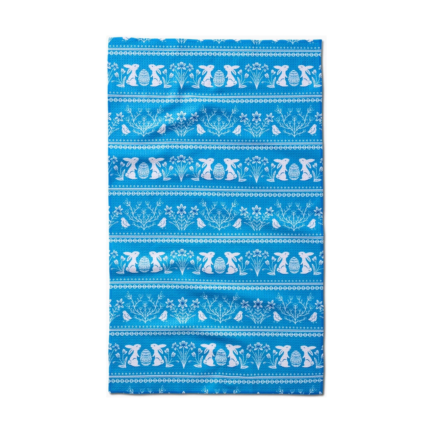 Delft Blue Easter Stripe Tea Towel
