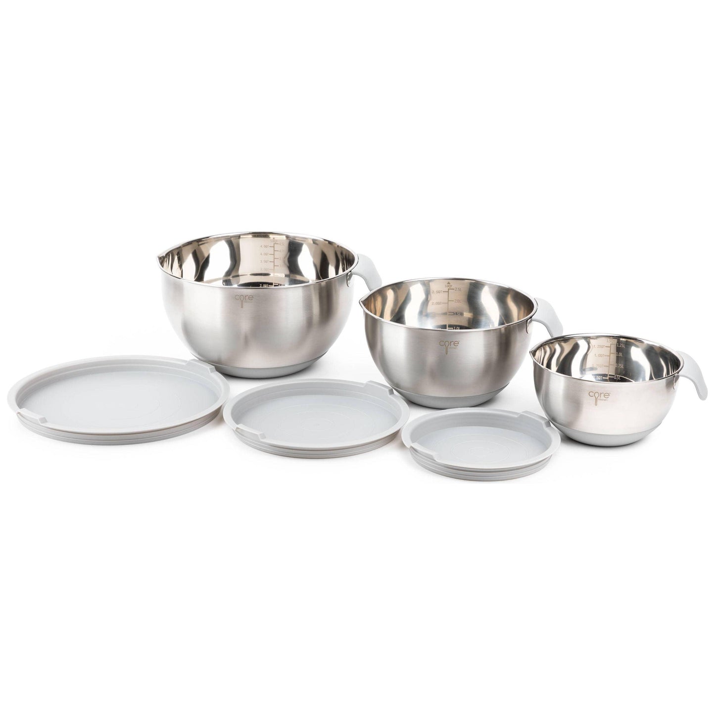 6pc Essentials Non-Skid Mixing Bowls w/ Lids Set
