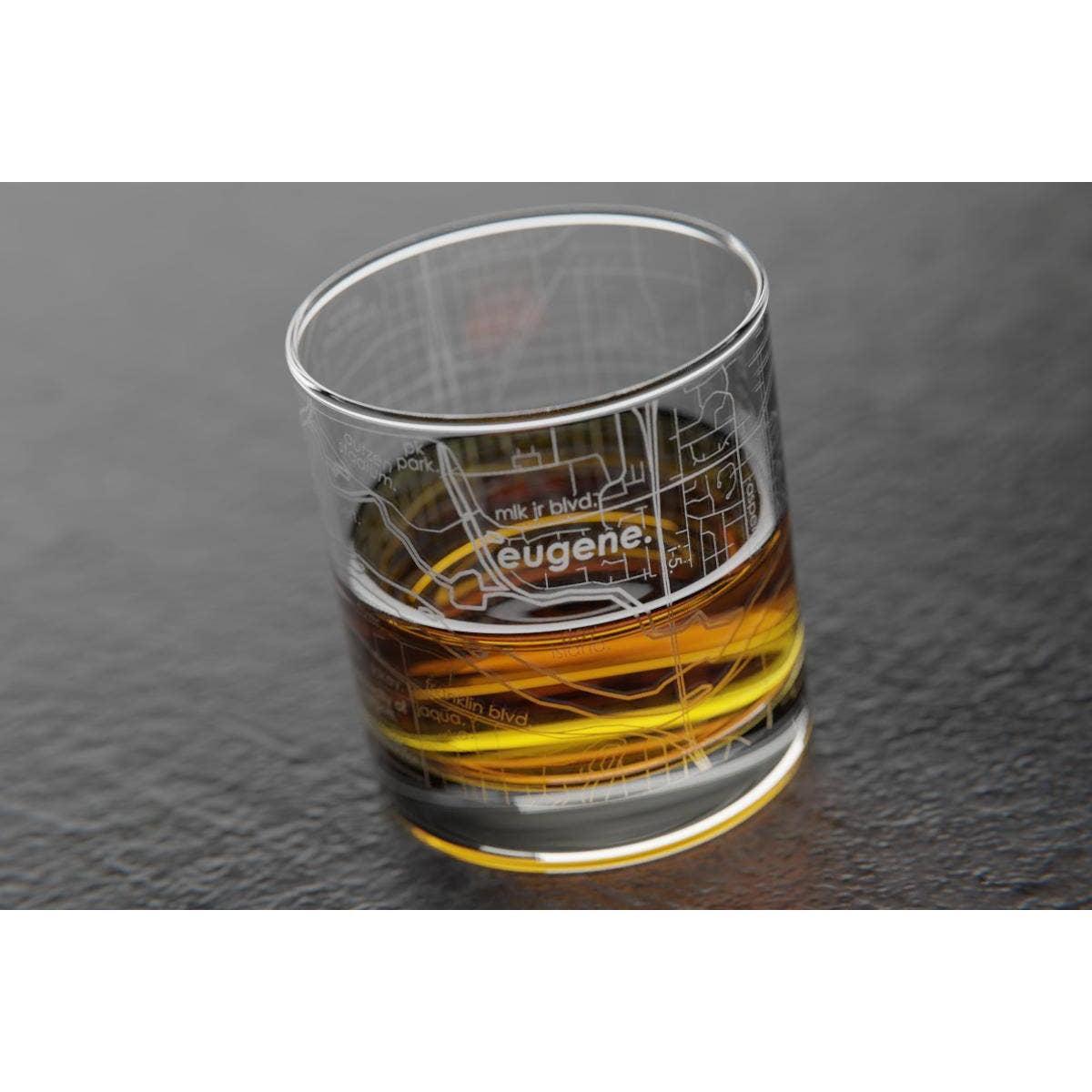 Tallahassee Florida State University College Town Etched Whiskey Rocks Glass - 11 oz