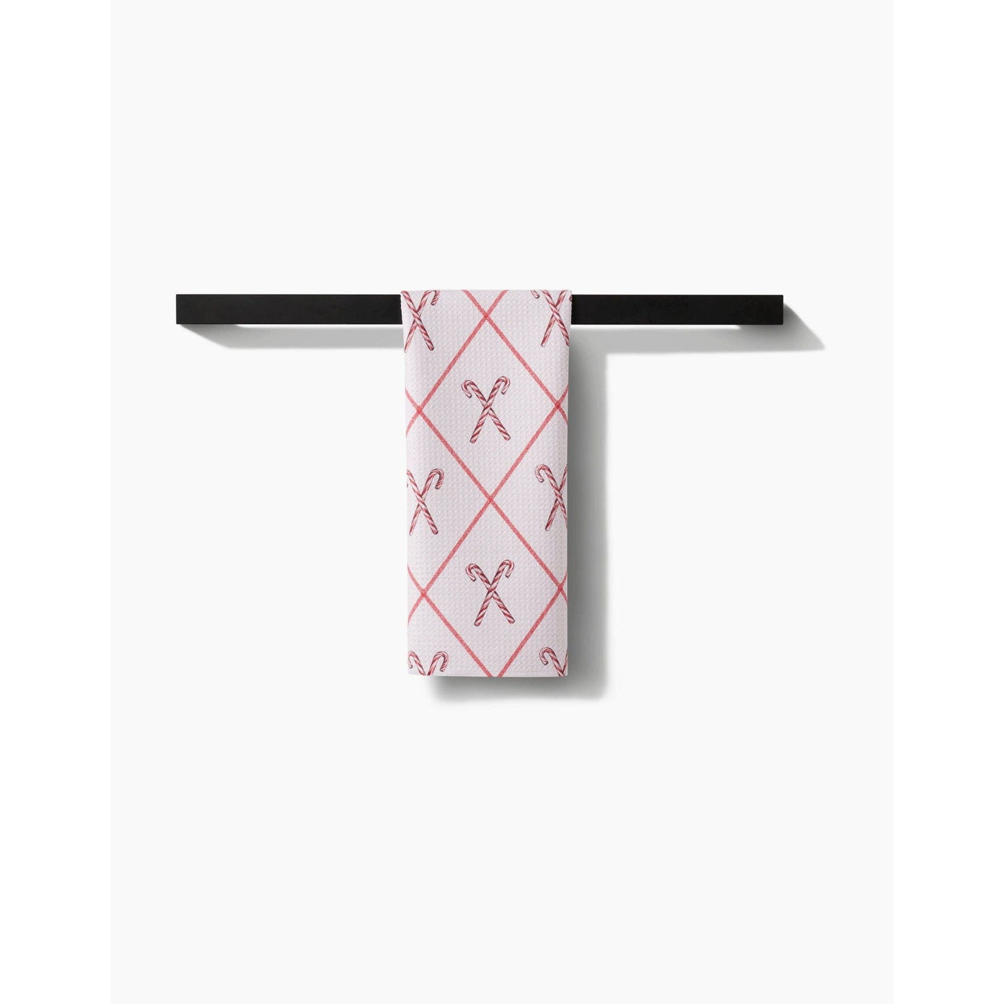 Festive Candy Canes Geometry Tea Towel