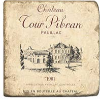 French Wine Tumbled Marble Coaster