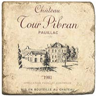 French Wine Tumbled Marble Coaster
