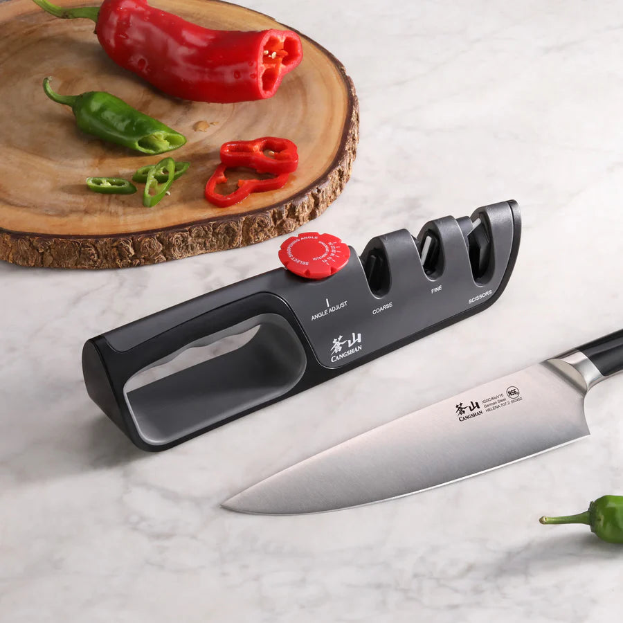 Cangshan 3 Stage Adjustable Knife Sharpener + Scissor Sharpener