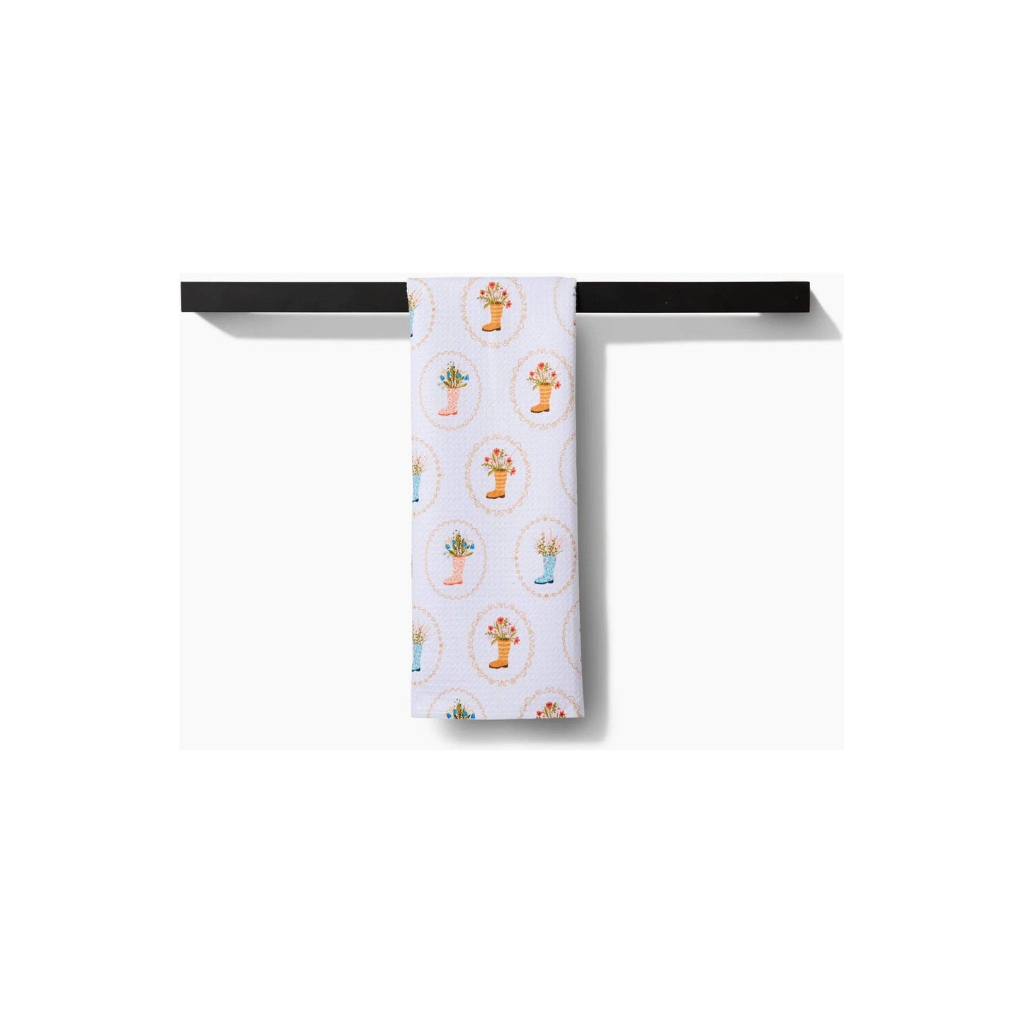 Rainboots in Bloom Tea Towel