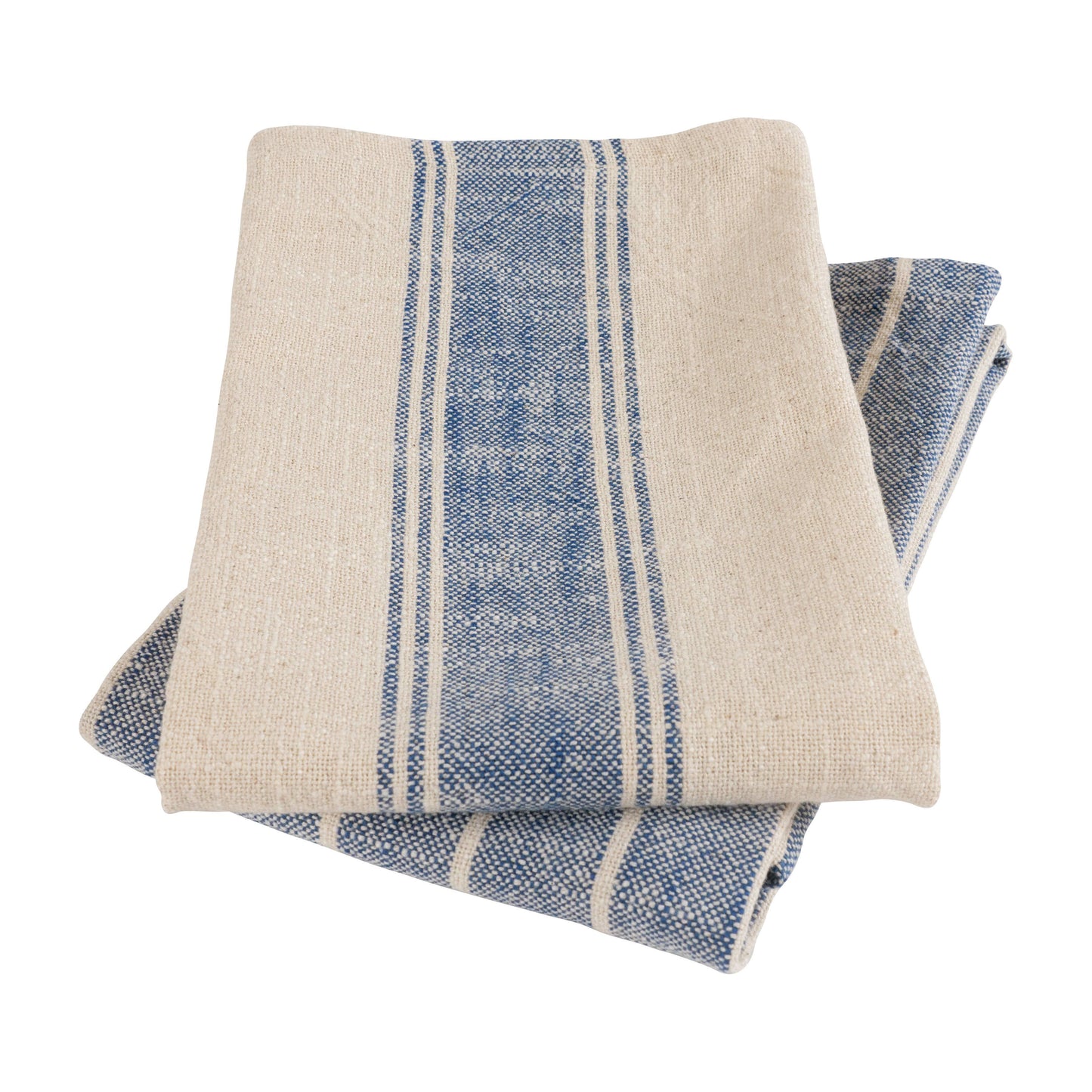 Firenze Set Of 2 Natural Slubbed Kitchen Towels, 18" x 28"