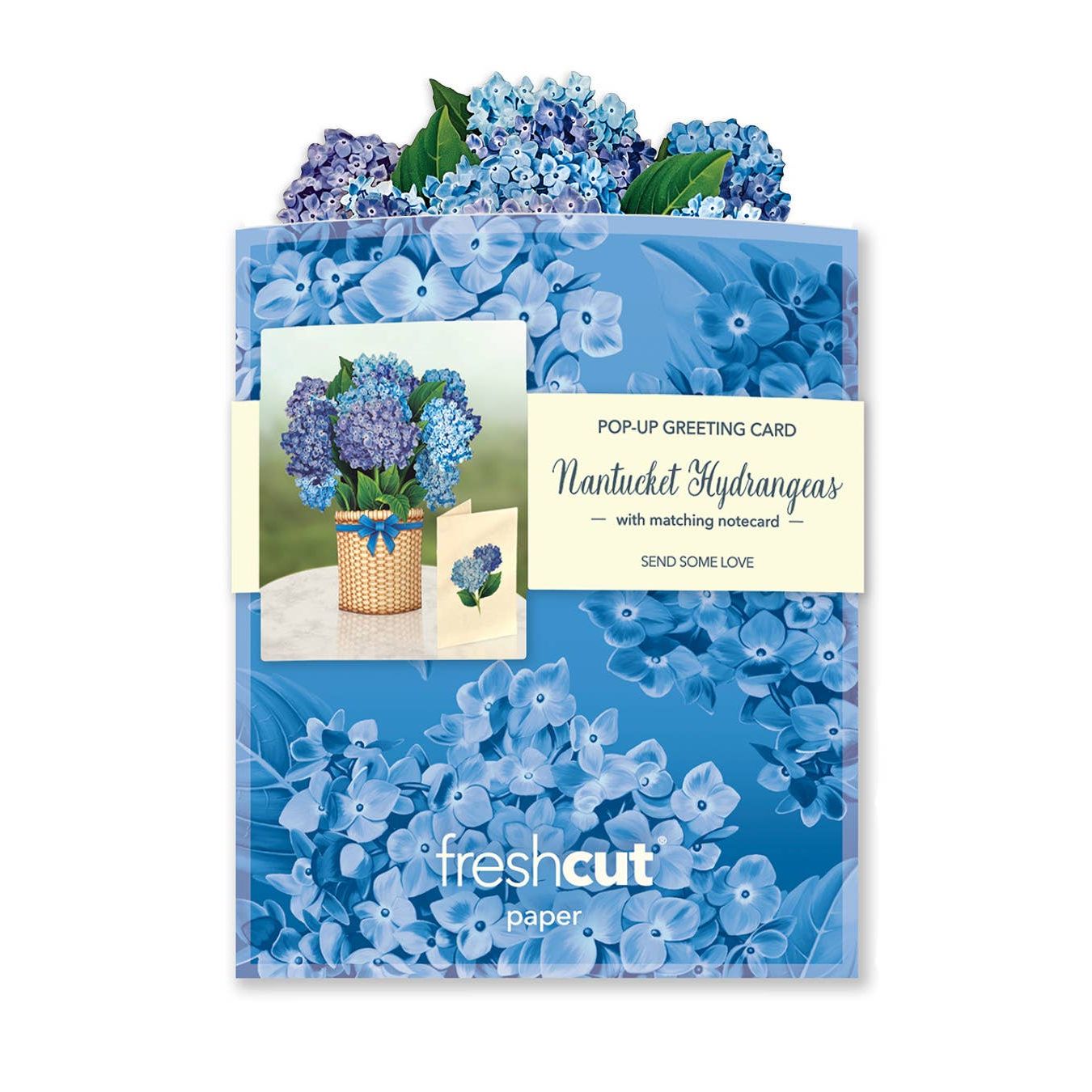 Nantucket Hydrangeas Mini Pop Up Greeting Card