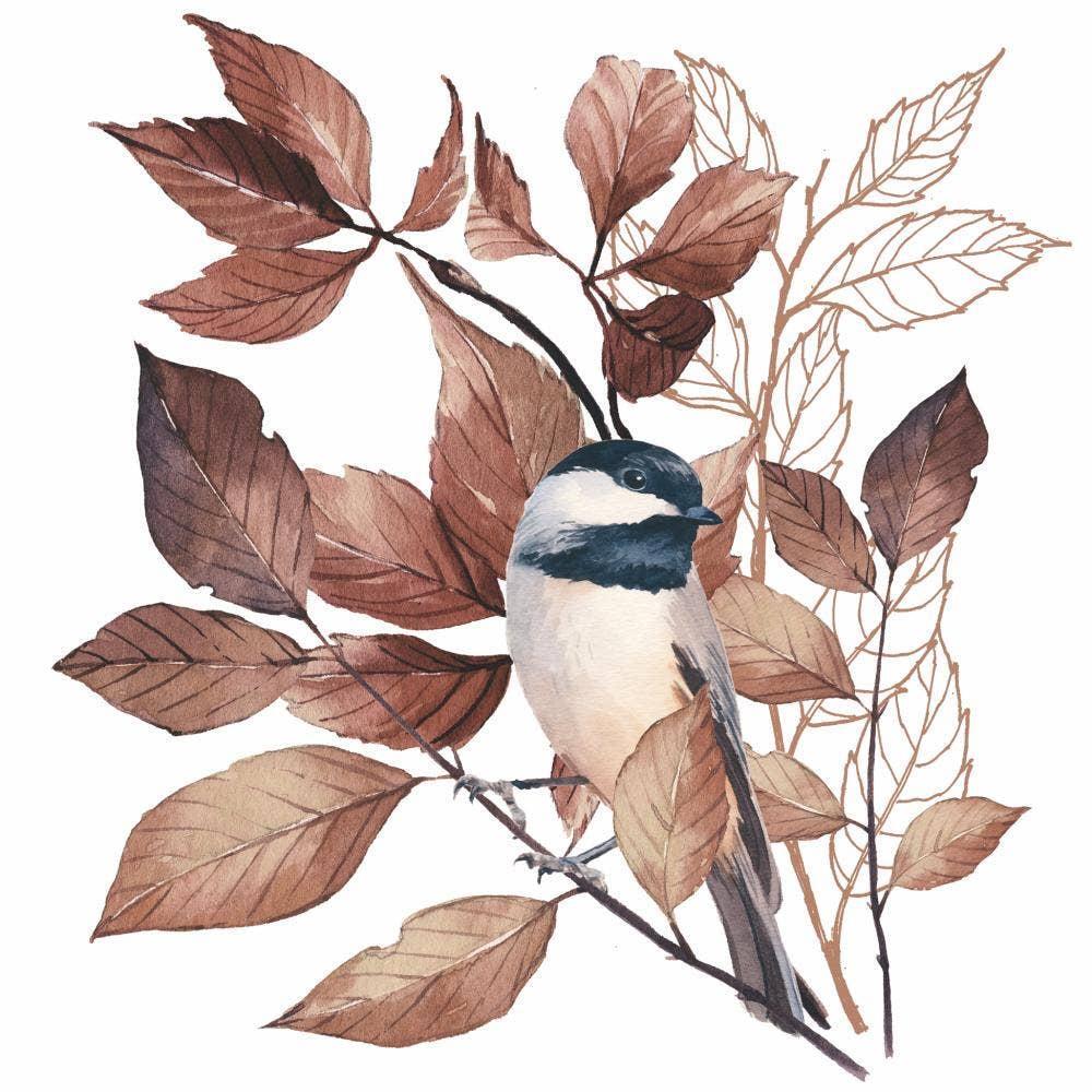Lovely Chickadee Paper Cocktail Napkins