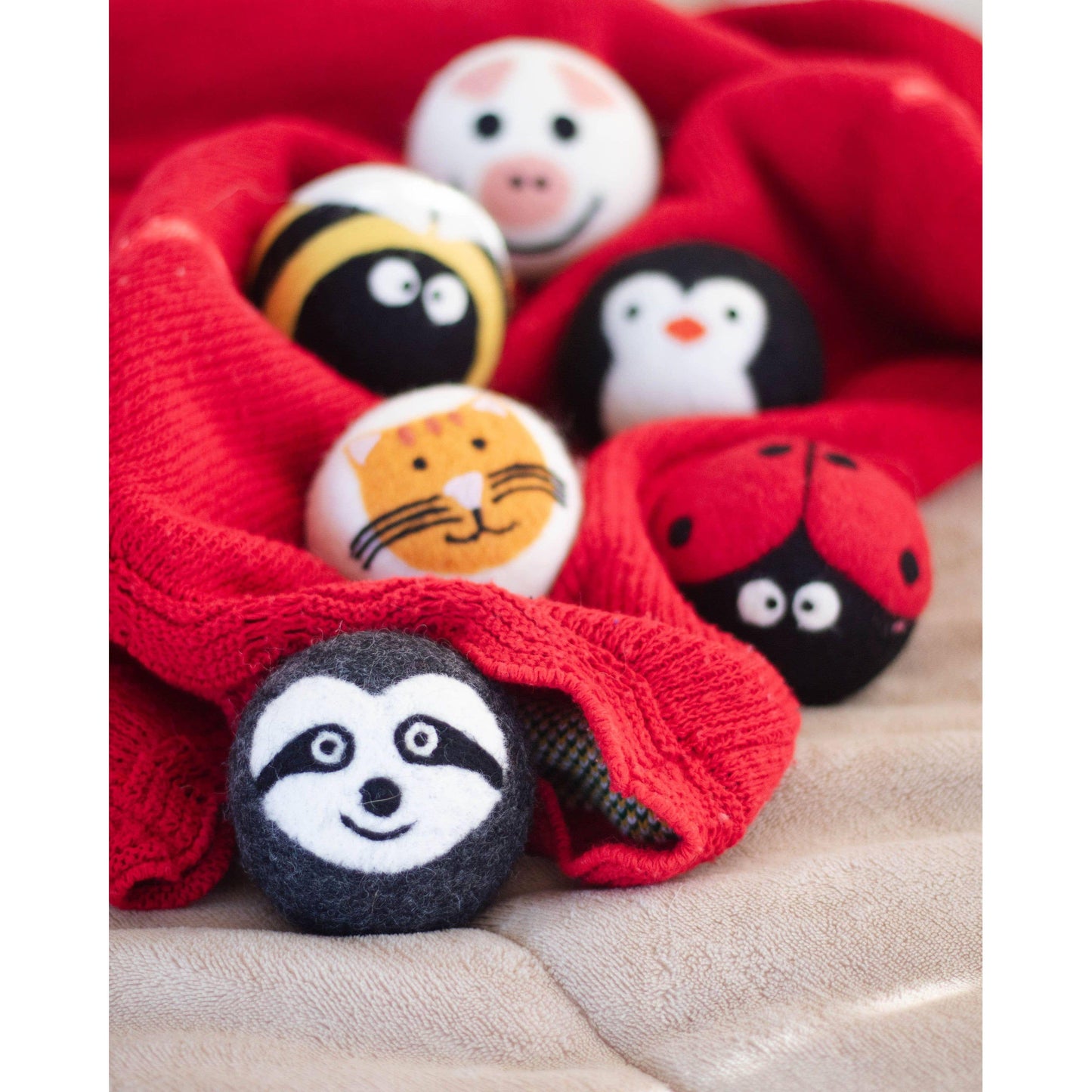 Critter Camp Eco Wool Dryer Balls - bee, pig, cat, sloth,...